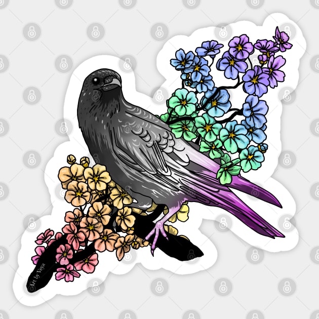 The Ace Crow Sticker by Art by Veya